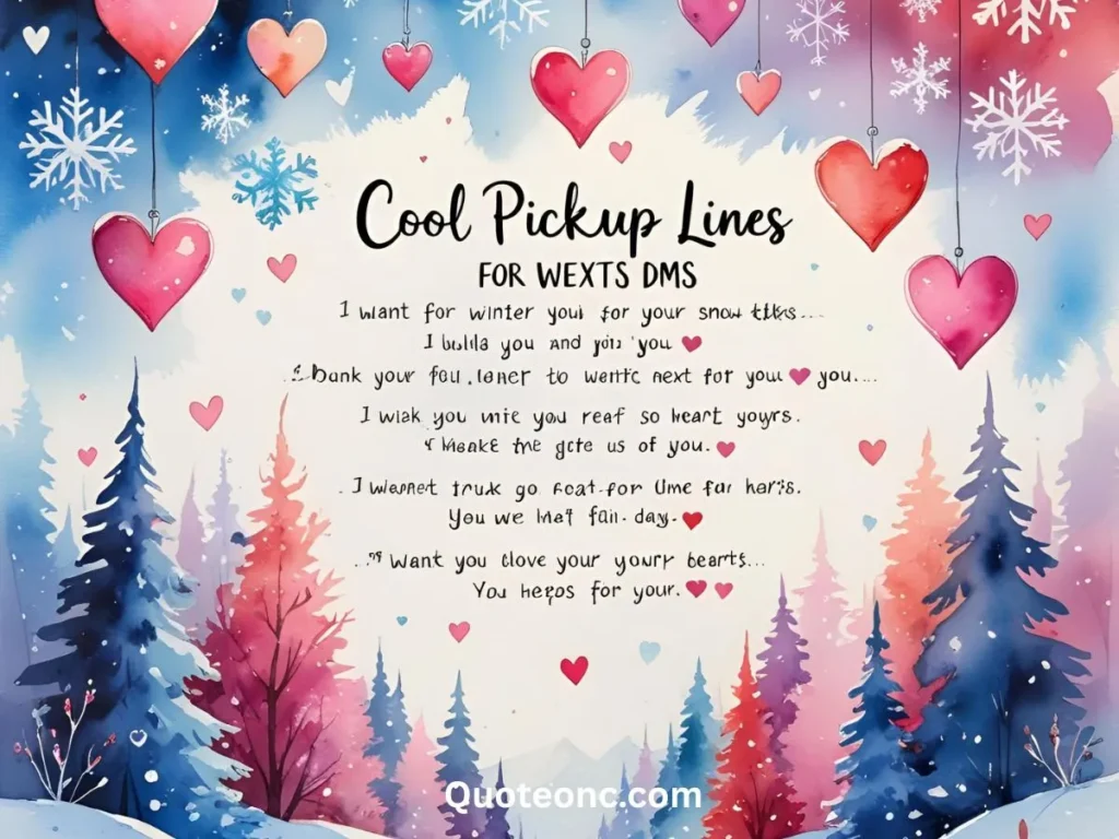 Cool Pickup Lines for Winter Texts or DMs