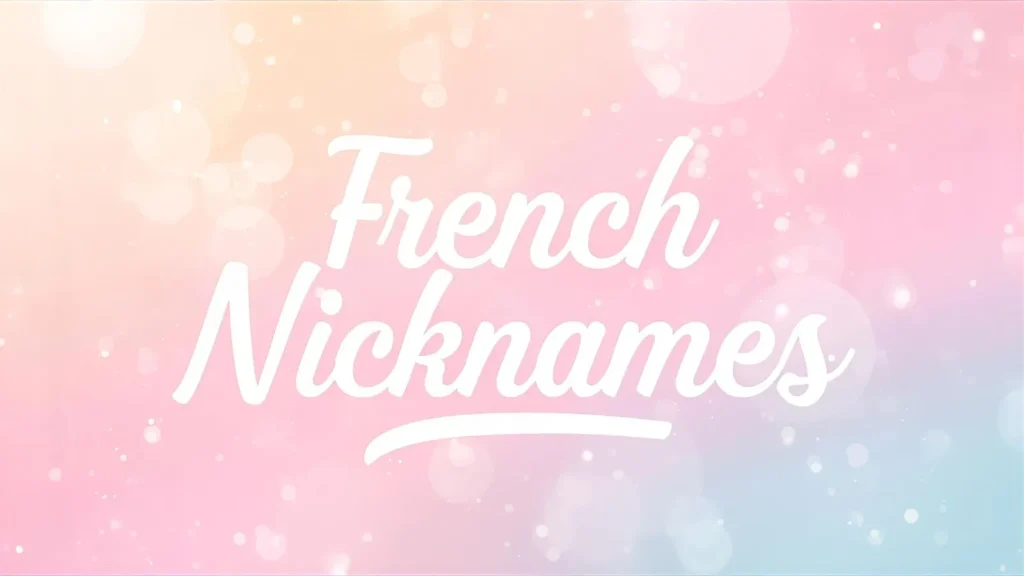 Cute French Nicknames