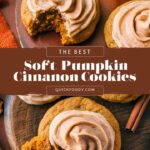 Soft Pumpkin Cookies with Cinnamon Frosting
